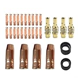 30-teiliges MB15 15AK MIG-Schweißzubehör-Set, 20 Spitzen, 4 Gasdüsen, 2 Isolatoren, 4...
