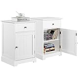 Yaheetech 2er Set Nachttisch Nachtschrank Nachtkommode mit Schublade und verstellbarem...