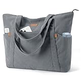 Lekespring Cord Tasche Damen, Groß Tote Bag Strandtasche mit Reißverschluss,...