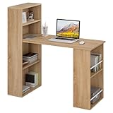 eSituro 120cm Schreibtisch mit Regalen, Computertisch mit Regal,Bürotisch mit...