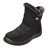 Ydsxlp Winterstiefel Damen Schneeschuhe Wasserdicht Warm Gefüttert Schneestiefel Flach...