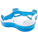 Intex 56475NP - Aufblasbarer Familienpool Quadratisch mit Vier Sitzen, Vinyl,...