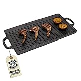 JAXX ROADHOUSE Gusseisen Grillplatte | Gussplatte zum Aufsetzen auf...