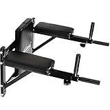 Physionics® Dip-Station - zur Wandmontage, 4 rutschfeste Haltegriffe, verstellbar, mit...