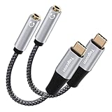 USB-Typ-C-Stecker auf 3,5-mm-TRRS-Buchse, Kopfhöreranschluss-Adapter, 2 Stück, USB C auf...