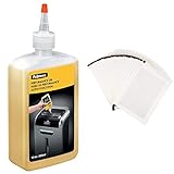 Fellowes Aktenvernichter-Öl, Inhalt: 355 ml & Amazon Basics - Schmiermittelblätter für...