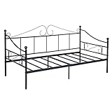 DORAFAIR Tagesbett mit Lattenrost Metallbett Bettrahmen, Bettsofa Schlafsofa für...