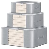 3 Stück Aufbewahrungsboxen für Kleidung, 90 l + 55 l + 35 l Aufbewahrungsbeutel,...