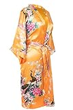 CCcollections Kimono Robe lang 16 Farben Prämie Pfau Brautjungfer Brautdusche...