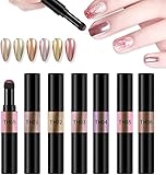 BISHENGYF Chrom Nagelpuder Stift, Neuartiges Design Nagelpulver, Metallic Luftkissen Nagel...