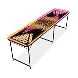 MYBEERPONG® - LED Bierpong Tisch - Space Lava Design - schwarzes Tischgestell + 6 Bälle