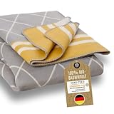 RIEMA® kuschelige Baumwolldecke Lene aus 100% Bio-Baumwolle - Sofadecke für...