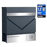 SONGMICS Briefkasten personalisiert, lasergraviertes Namensschild und Hausnummernschild,...