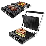 ADE Kontaktgrill 2.000 Watt | antihaftbeschichteter Sandwichmaker 3 in 1 |...