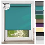 Rollo für Fenster Ohne Bohren 80 x 50 cm Sichtschutz und Sonnenschutz, Sonnenschutzrollo...