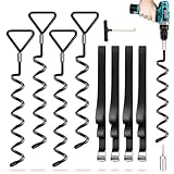 Bodenanker Trampolin 4er Pack | Heavy Duty Erdanker Bodenanker | Bodenanker zum...