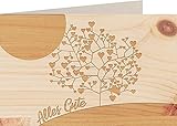 myZirbe Holzkarte - Alles Gute - Baum mit Herzen - 100% handmade in Österreich...