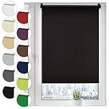 Verdunkelungsrollo Klemmfix ohne Bohren 65cm x 130cm Schwarz Verdunklungsrollo...
