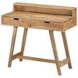 WSJHUHK Home-Office, Home-Desks, Schreibtisch, 100 x 45 x 90 cm, massives raues Mangoholz
