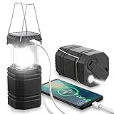 LED Campinglampe Solar, Wasserdicht LED Camping Laterne, Notfallleuchte mit Handkurbel,...