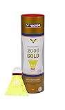 VICTOR Nylon Shuttle 2000 Gold Federball 6er Dose gelb-rot