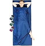 Miqio® 2in1 Hüttenschlafsack mit durchgängigem Reißverschluss (Links oder rechts):...
