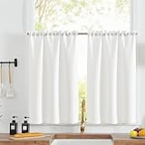 TOPICK Scheibengardine Bistrogardine Weiß Vorhang Fenstervorhang Lichtdurchlässig...