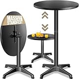 Casaria® 2in1 Stehtisch Höhenverstellbar Klappbar 70 cm / 115 cm Aluminium Wetterfest Ø...