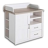 Stella Trading Praktische Baby Wickelkommode inkl. Aufsatz - Vielseitiger Wickeltisch mit...