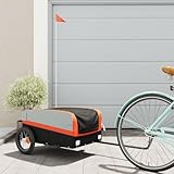 Fahrradanhänger Schwarz und Orange 30 kg Eisen, Xichuzi Fahrrad Anhänger,...