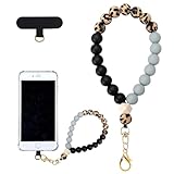 Mezrkuwr Silikonperlen-Handgelenkschlaufe, Handy-Lanyard mit Handy Lanyard Pads,...