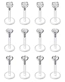 LAURITAMI 12stk Lippenpiercing Labret Stecker Bioflex 8mm 16G Medusa Monroe...