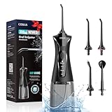 COSLUS Munddusche Kabellos Elektrischer Zahnreiniger: 4 Modi Mundduschen Kabellos 300ml...