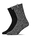 Snocks Wollsocken Damen 2x Winter Norweger Socken Damen Schwarz Größe 35-38...