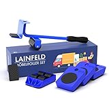 LAINFELD Möbelheber mit Möbelroller | Inkl. 2 Anti-RUTSCH-Pads | 360° rotierbare...