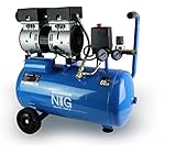 Flüster Druckluft Flüsterkompressor Kompressor 60 db leise Luftkompressor 8 bar 24 L...