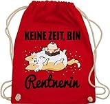 Turnbeutel Rucksack - Keine Zeit, bin Rentnerin mit Hund | Rente | Corgi - Unisize - Rot -...