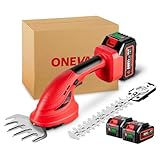 ONEVAN Heckenschere Akku 2-in-1 Gartenschere, Heckenschere Elektrisch Grasschere 110 mm...