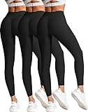 HOPLYNN 3er Sport Leggings Damen High Waist Yogahose Damen Blickdicht Streetwear...