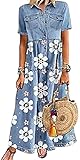 Yesgirl Damen Boho Jeanskleid Sommerkleid Frauen Casual Loose Jeans Kleider...