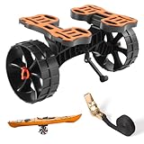 VEVOR Kajakwagen, 136kg, Faltbarer Kanuwagen mit 25,4cm Vollgummireifen & 1 Ratschengurt,...