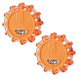 Xreuctop 2 Stück Warnleuchte Auto, Wasserdicht LED Warnleuchte mit Magnet und 9 Blinkend...