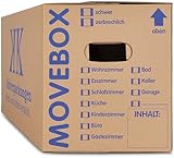 KK-Verpackungen Umzugskartons, 20 Stück, (Profi) STABIL + EXTRA GROSS + 45 KG TRAGLAST +...