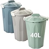 2friends Mülltonne mit Deckel, Tonne mit Deckel 40l, 3er Set, Mülleimer mit Deckel,...