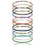 Aucuu Fußkettchen für Damen, 12 Stück Boho Fußkette Perlen, Verstellbare...