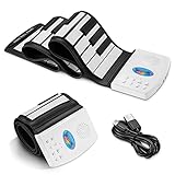POGOLAB 49 Tasten Rollpiano, Digitales Piano Keyboard mit 47 Tönen, 14 Demo, 128 Reimen,...