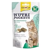 GimCat Nutri Pockets Katzenminze - Knuspriger Katzensnack mit cremiger Füllung und...