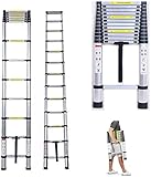 Mehrzweckleiter 5m Teleskopleiter Alu-Klappleiter Rutschfester Ausziehbare Robust...