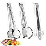 3-Teiliges Set Zange Küche aus Edelstahl, 9 Zoll Tongs Kitchen Servierzangen...