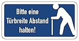 Aufkleber Hinweis „Gehhilfe – Bitte eine Türbreite Abstand halten“ Schild Folie...